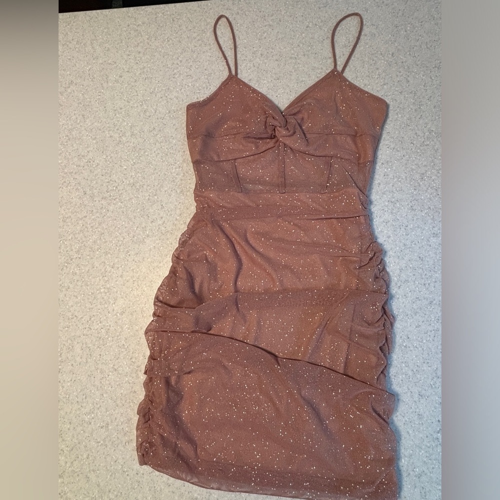 Womens Bodycon Dress Mauve, Sparkly, Size Small Prom/Homecoming